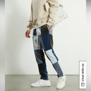 PacSun Blue Patchwork Corduroy Trouser Pants size M